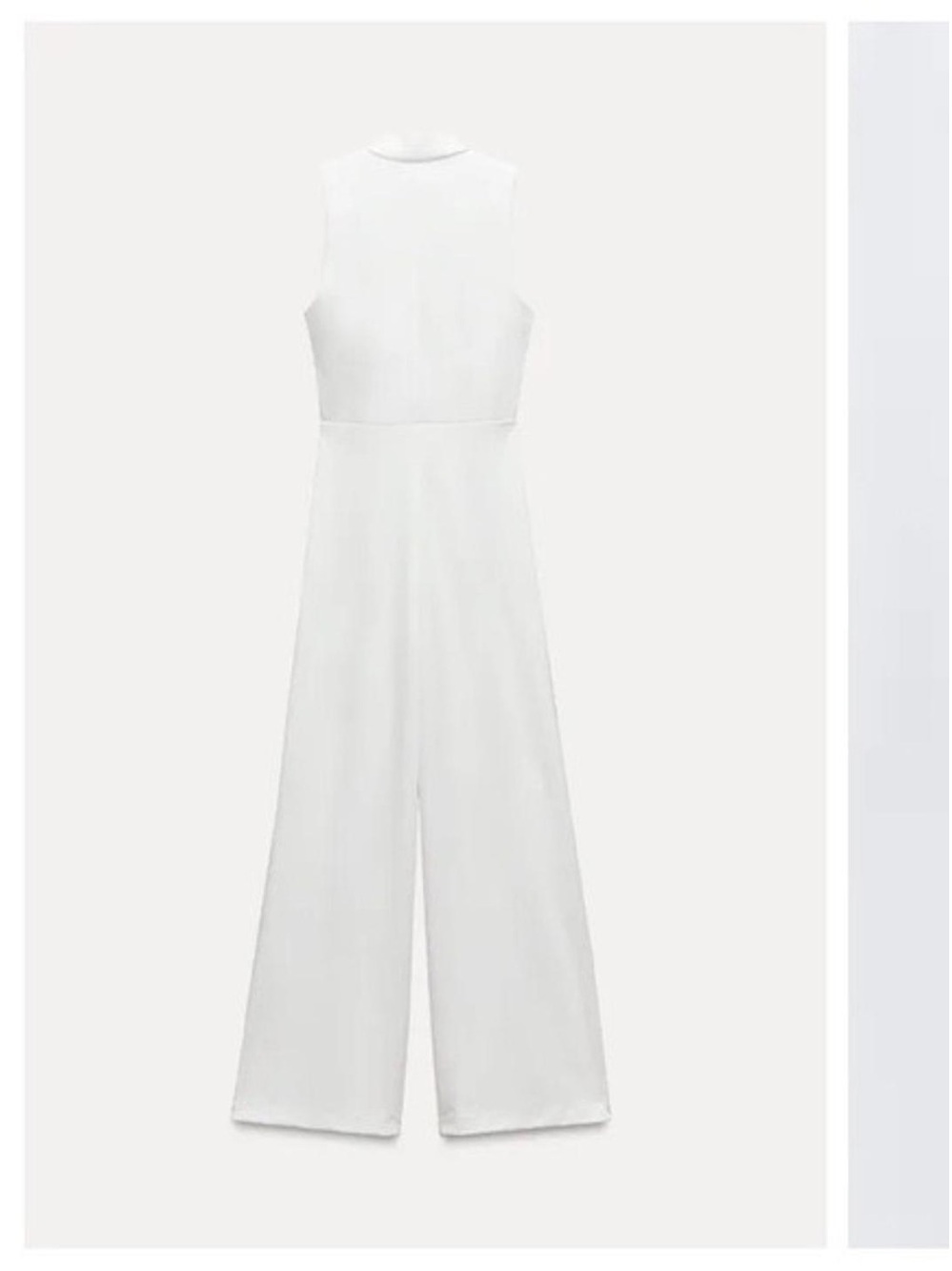 Zara White Sleeveless Cowl-Neck Wide-Leg Jumpsuit - Picture 11 of 14